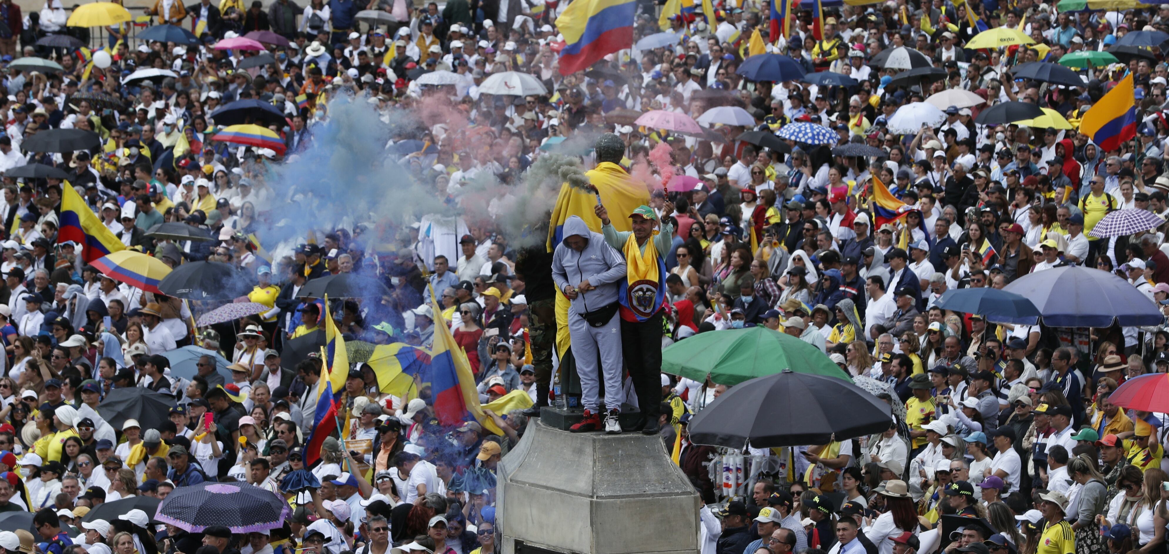 Marcha de la Mayoría este 20 de junio Bogotá Panorámica Plaza Bolívar