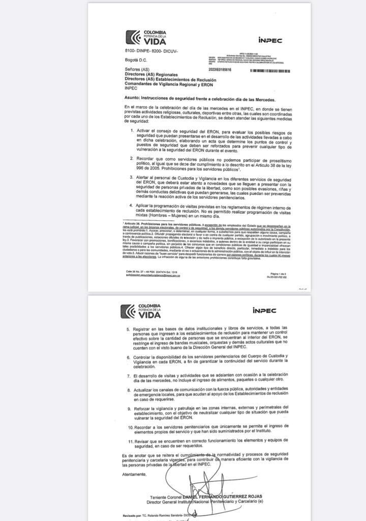 Inpec restringe ingreso de bandas musicales a las cárceles.