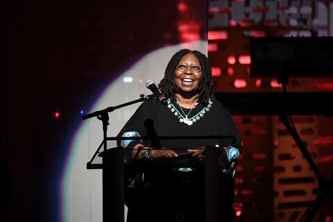 NEW YORK, NEW YORK - JUNE 13: Whoopi Goldberg presents an award during the 2022 Apollo Theater Spring Benefit at The Apollo Theater on June 13, 2022 in New York City. (Photo by Shahar Azran/Getty Images)