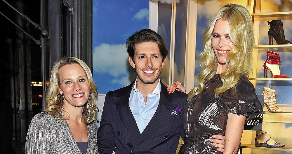 Tracy Margolies, Edgardo Osorio y la supermodelo Claudia Schiffer.