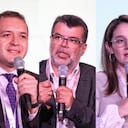 Nicolás Rincón, director de Infraestructura y Energía Sostenible del Departamento Nacional de Planeación (DNP); Darío Hidalgo, profesor e investigador de transporte de la Universidad Javeriana; María Fernanda Ortíz, experta en movilidad; y Carolina Rojas Hayes, presidenta ejecutiva de Fedebiocombustibles.
