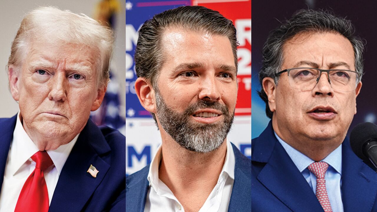 Donald Trump Jr. (centro) hace comentario en redes sociales sobre crisis entre EE. UU. y Colombia.