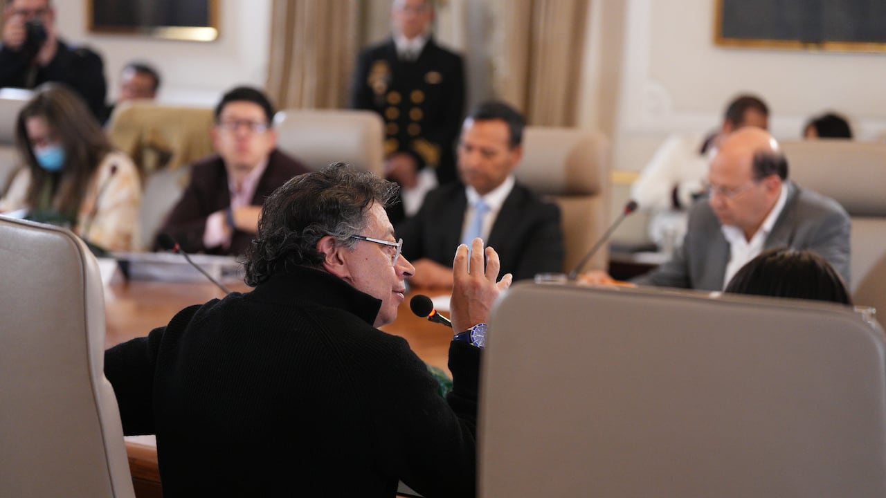 El presidente, Gustavo Petro, el 10 de diciembre de 2025 en el consejo de ministros adelantado en la Casa de Nariño, en Bogotá