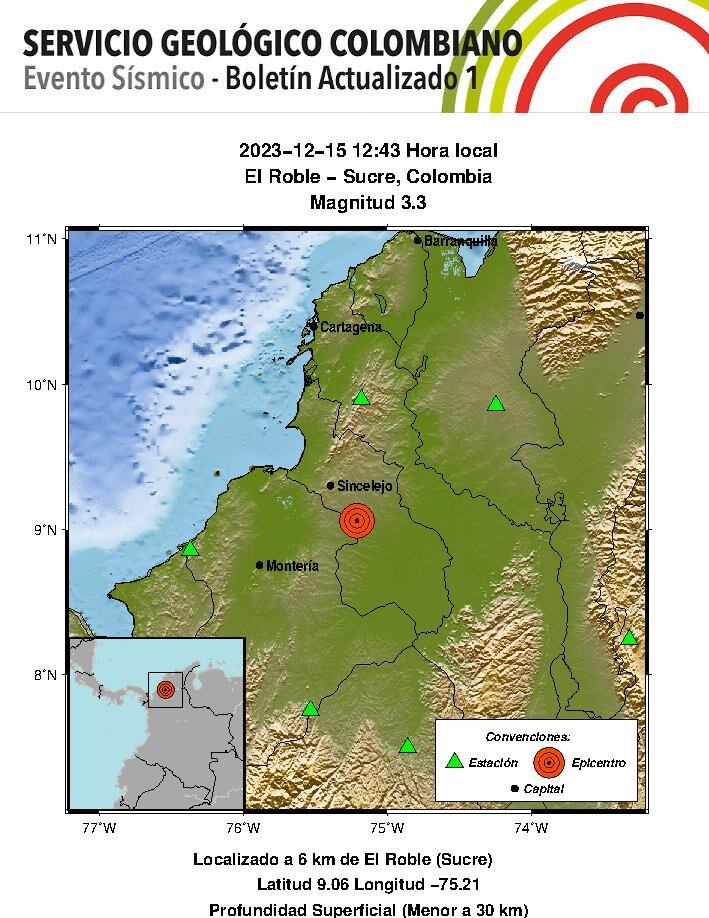 Sismo en El Roble, Sucre