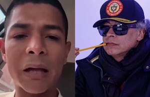 De izquierda a derecha: Alias Bendito Menor y Gustavo Petro.