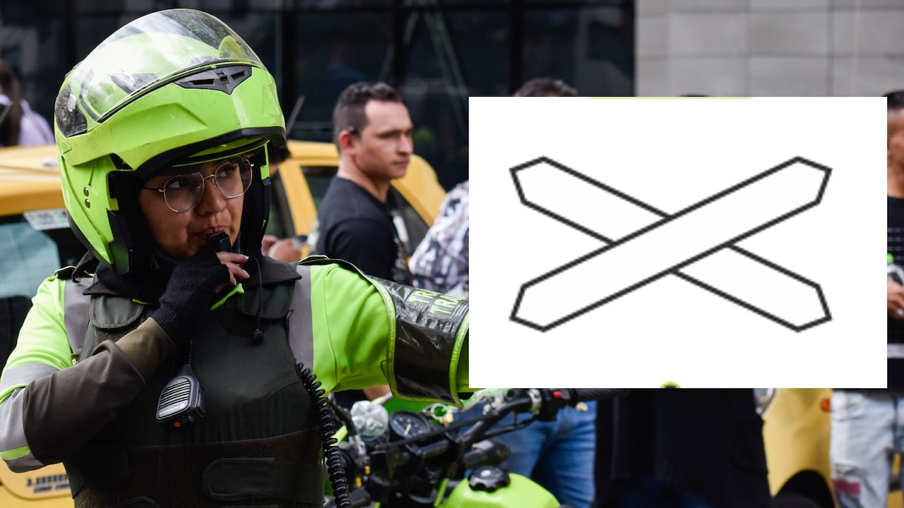 La señal SP-54 Cruce de San Andrés es poco común y hace parte de las señales preventivas.