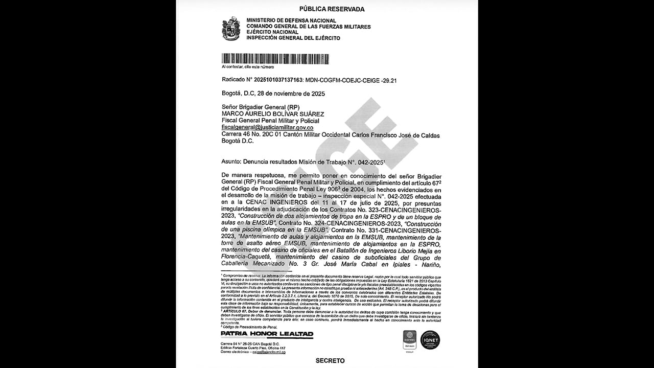La Inspección del Ejército denunció cómo el Comando de Ingenieros estaría presentando pliegos sastre, es decir, a la medida de los contratistas. 
