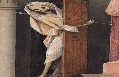 Detalle de La muerte de un avaro, hacia 1494..