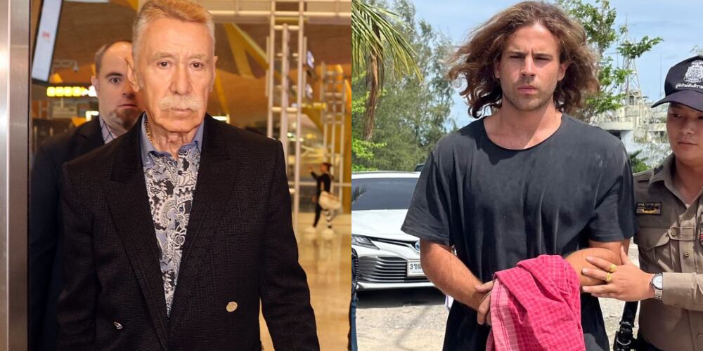 El abogado Marcos García junto a Daniel Sancho, confeso asesino de Edwin Arrieta.