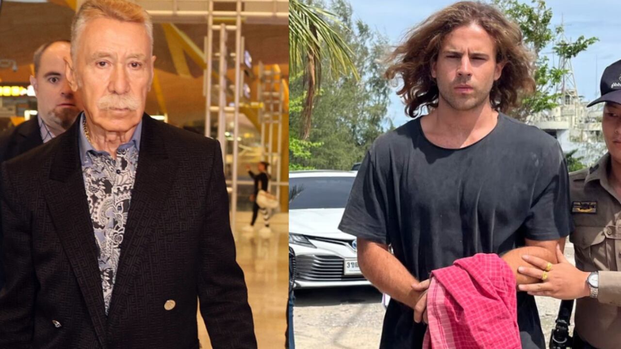 El abogado Marcos García junto a Daniel Sancho, confeso asesino de Edwin Arrieta.