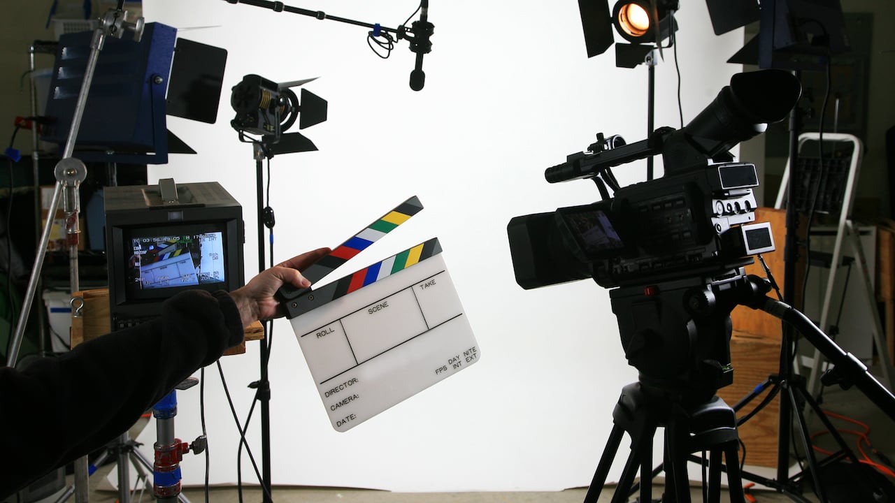 Set de grabación de película.
