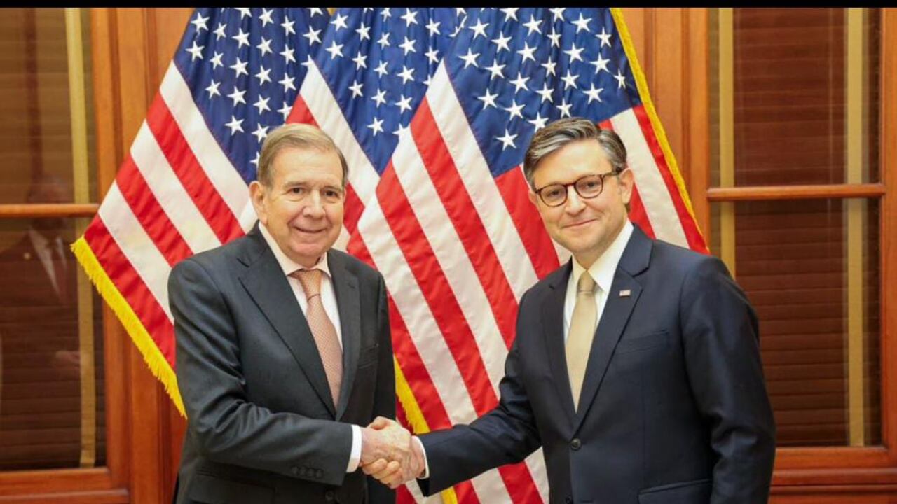 Edmundo González, y Speaker Mike Jhonson presidente de la Cámara de Representantes en los Estados Unidos