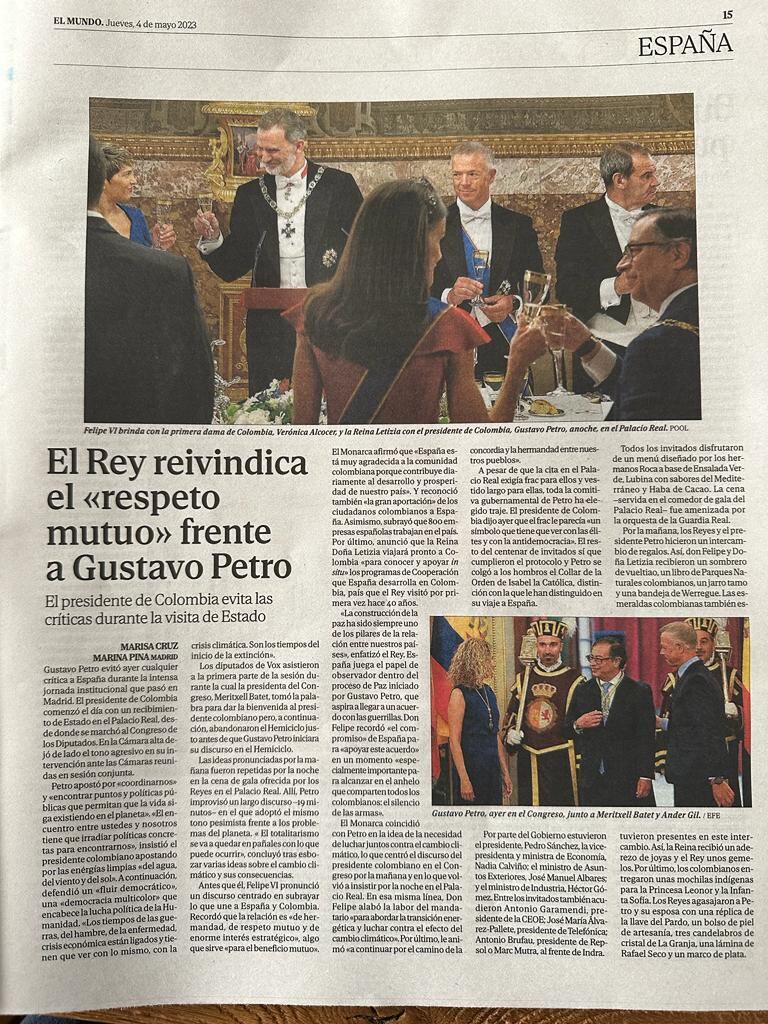 Artículo del periódico El Mundo