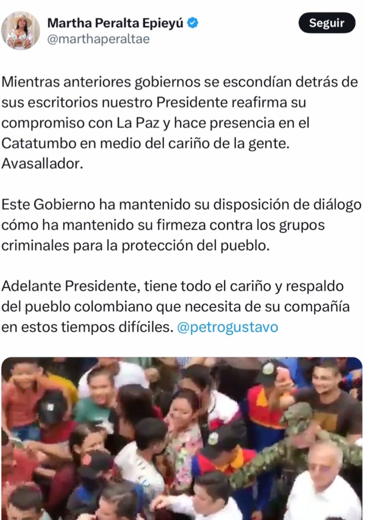 Martha Peralta, congresista del Pacto Histórico