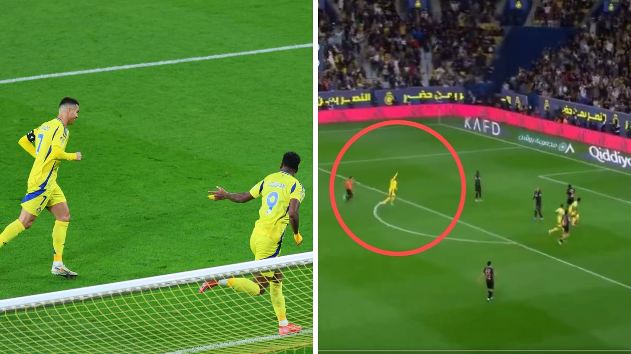 La reacción de Cristiano Ronaldo al primer gol de Jhon Durán con Al-Nassr.