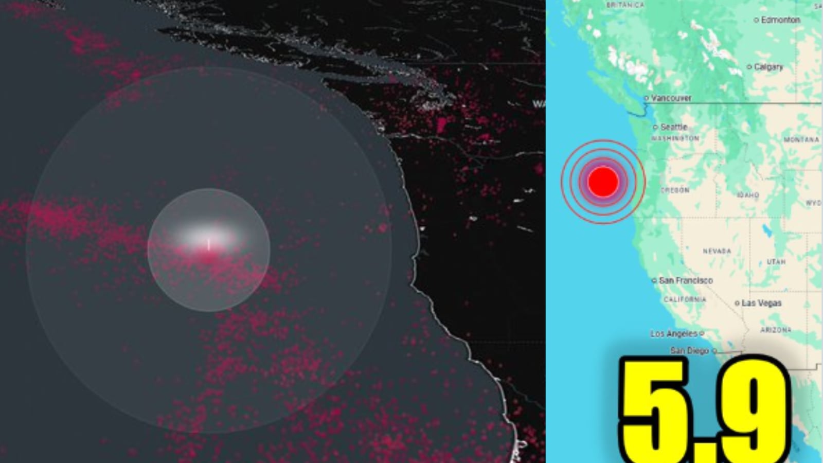 Un sismo de magnitud 5.9 se registró en Oregón a las horas de la madrugada