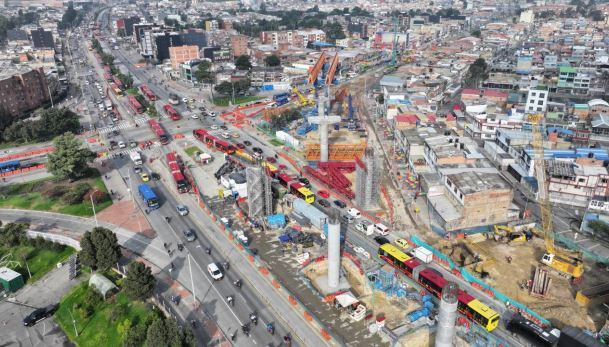 Obras del Metro de Bogotá en la Avenida Primera de Mayo