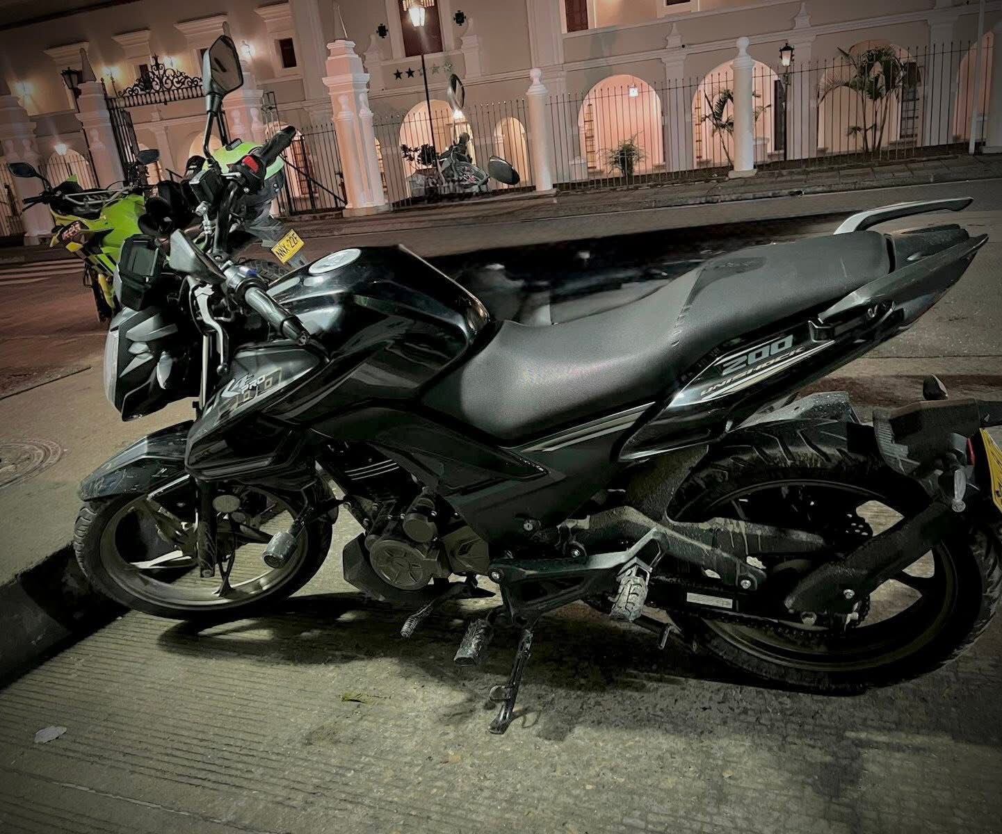 Esta fue la motocicleta recuperada por la Policía luego de la persecución de los responsables de este hurto.