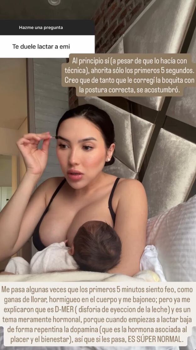 Aída Victoria Merlano habló de la lactancia en su maternidad.