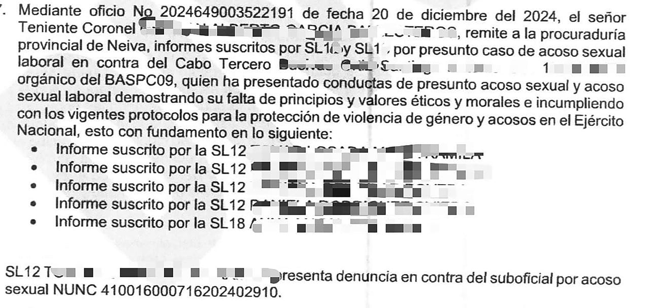 Documentación relacionada con el escándalo en el ejercito.