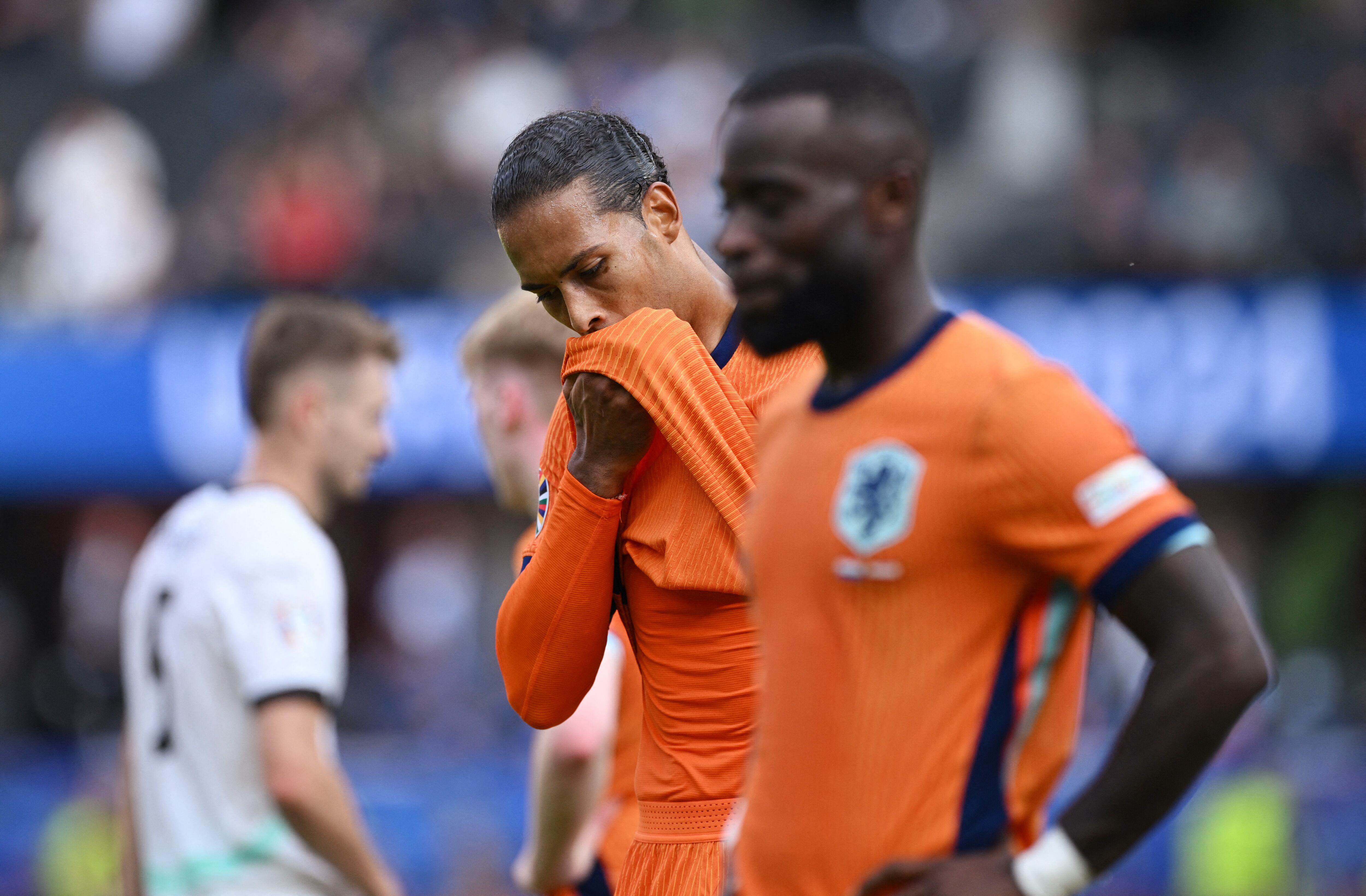 Soccer Football - Euro 2024 - Group D - Netherlands v Austria - Berlin Olympiastadion, Berlin, Germany - June 25, 2024 Netherlands' Virgil van Dijk reacts REUTERS/Annegret Hilse