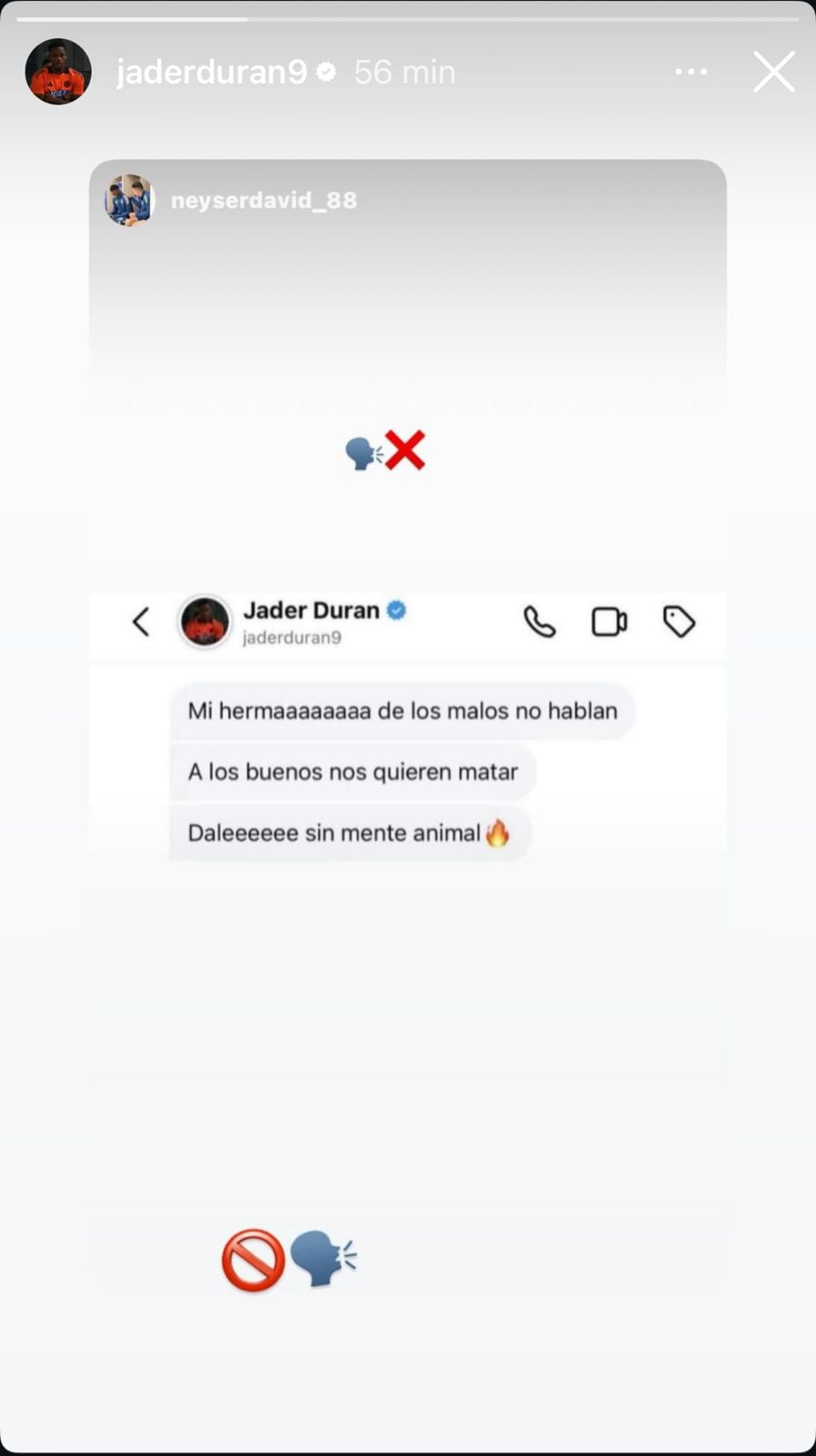 Chat de Jhon Durán tras salir de la convocatoria de Selección Colombia.
