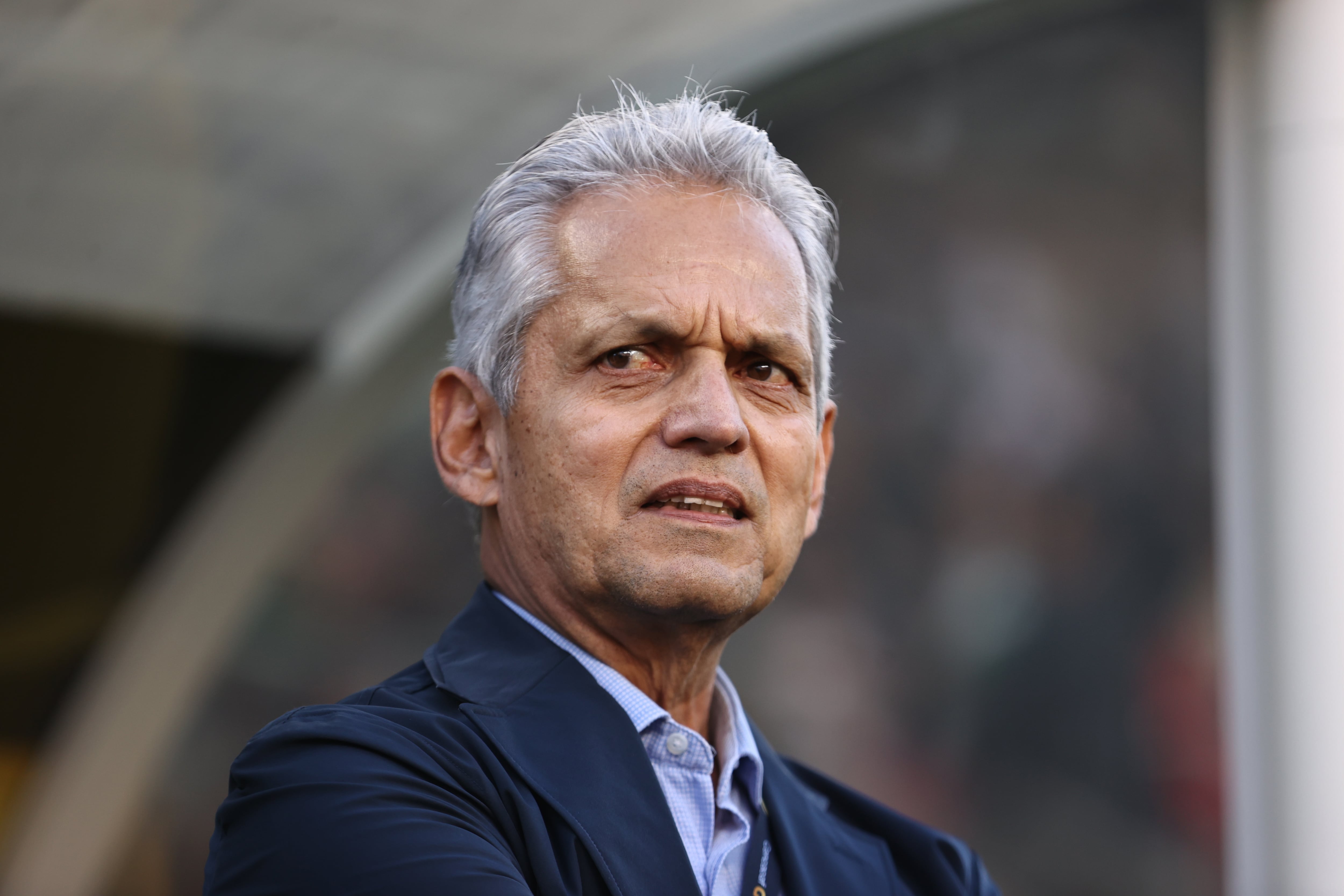 SANTA CLARA, CALIFORNIA - JULY 2: Head Coach of Honduras Reinaldo Rueda looks on during the Gold Cup Semi Finals match between Mexico and Honduras at Levi's Stadium on July 2, 2025 in Santa Clara, California. (Photo by Omar Vega/Getty Images)