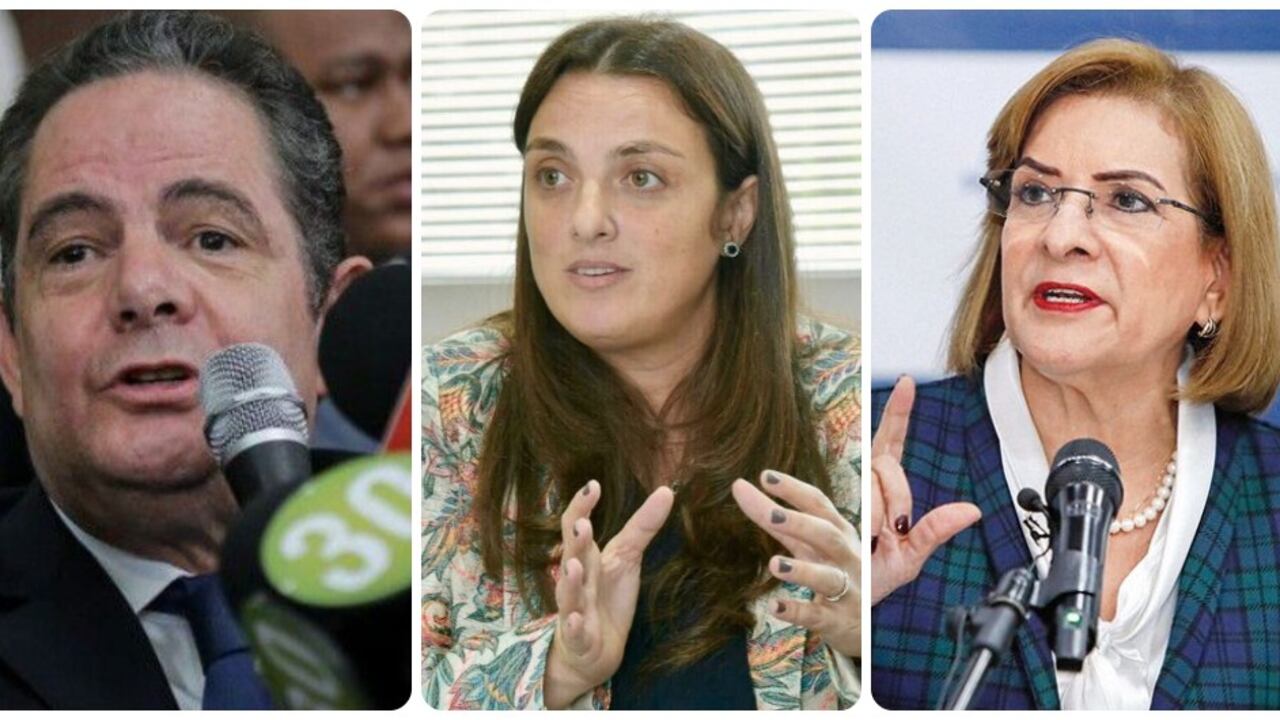 De izquierda a derecha: Germán Vargas Lleras, Karen Abudinen y Margarita Cabello.