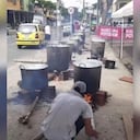 En varias ollas y en fogones de leña se están cocinando los almuerzos en Cali.