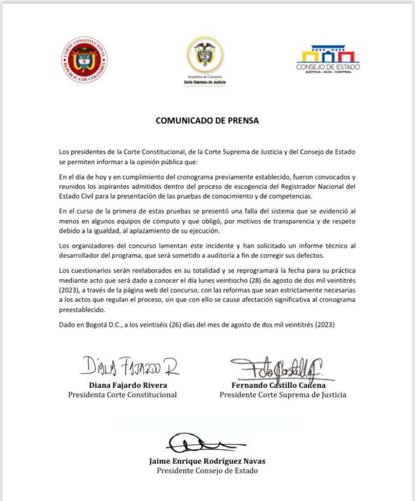 Comunicado del Consejo de Estado