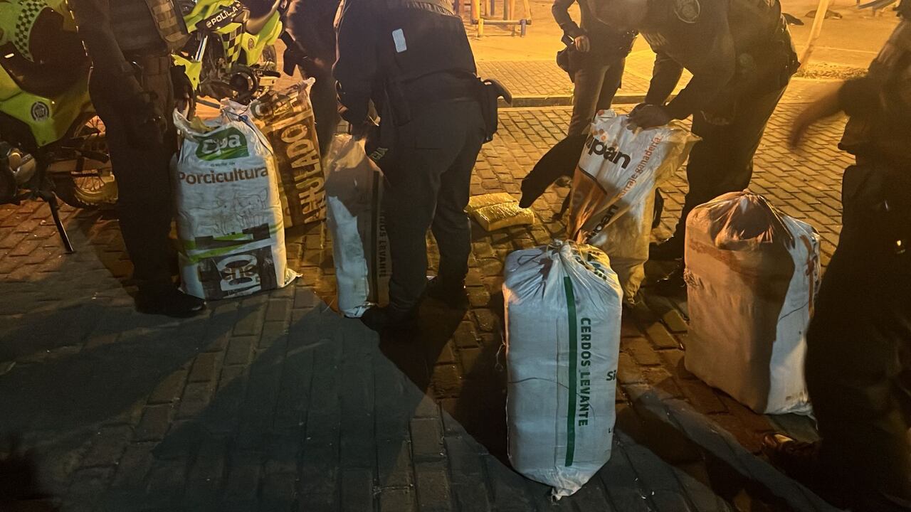 Los paquetes rectangulares fueron hallados por la Policía