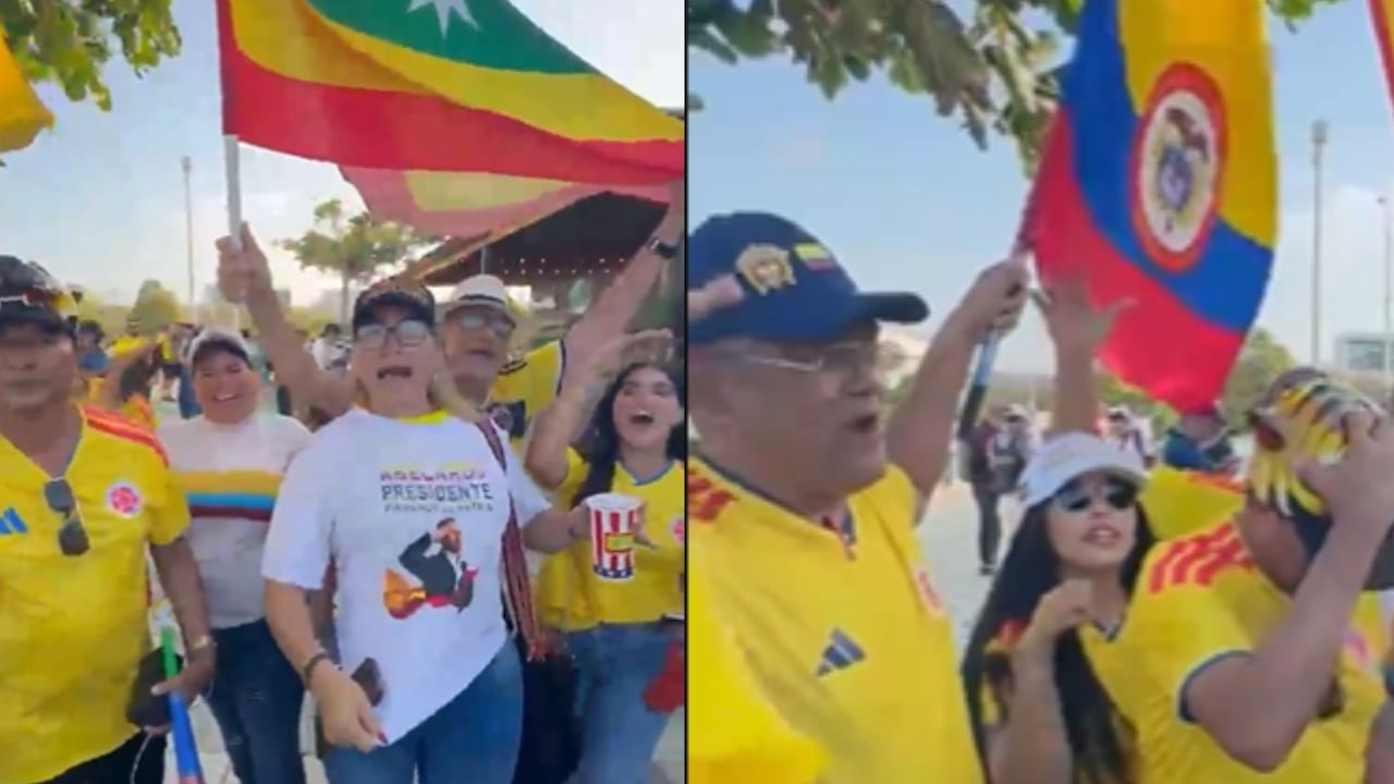 Ciudadanos salen a celebrar resultados de la primera vuelta de las elecciones presidenciales en Colombia.