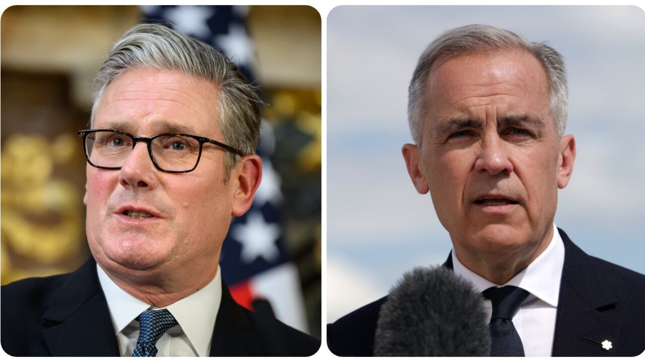 Los primeros ministros de Reino Unido, Keir Starmer, y Canadá, Mark Carney, respectivamente.