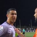 Cristiano Ronaldo enfurece con un rival luego de partido de Al-Rayyan.
