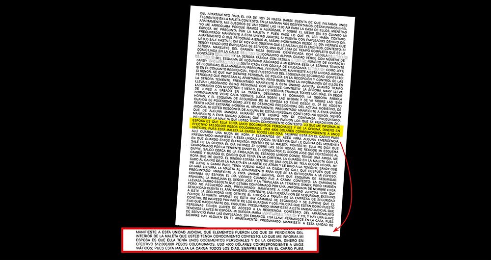  En documento de cinco páginas, hasta ahora inédito, Andrés Parra le contó a la Policía Judicial los detalles del supuesto robo del que fueron víctimas. Desde ese momento sembró dudas sobre Marelbys Meza.