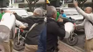 Los hombres se pelearon durante una transmisión en vivo.