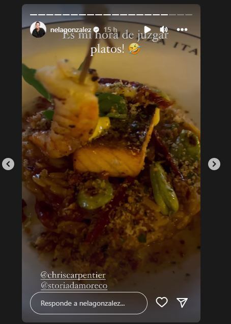 Nela González probó el nuevo plato de Chris Carpentier