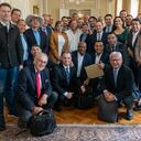 Alcaldes de Asocapitales reunidos con el presidente Petro en la Casa de Nariño.