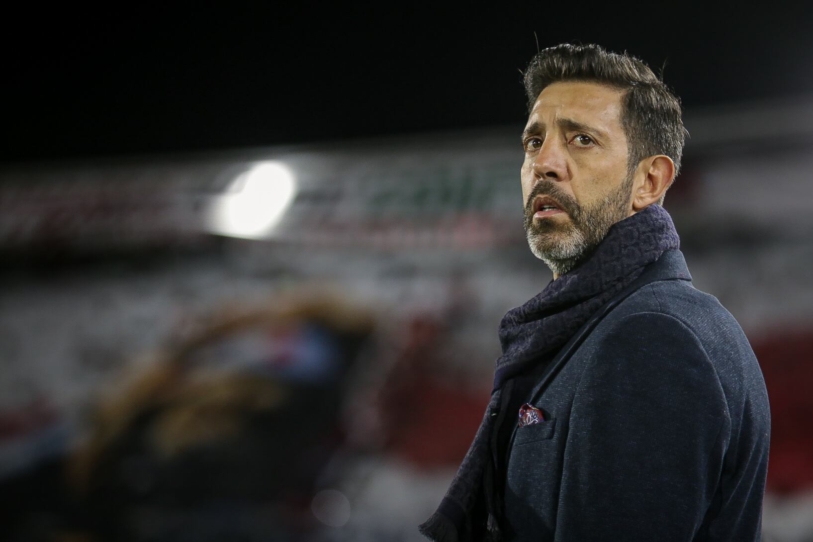 Bogotá. Junio 12 de 2025. Independientemente Santa Fe enfrenta a Atlético Nacional, por encuentro válido de la Liga BetPlay I 2025 de la fecha 4 de los cuadrangulares finales, en el Estadio Nemesio Camacho El Campín. (Colprensa - Cristian Bayona). En la foto: Jorge Bava.