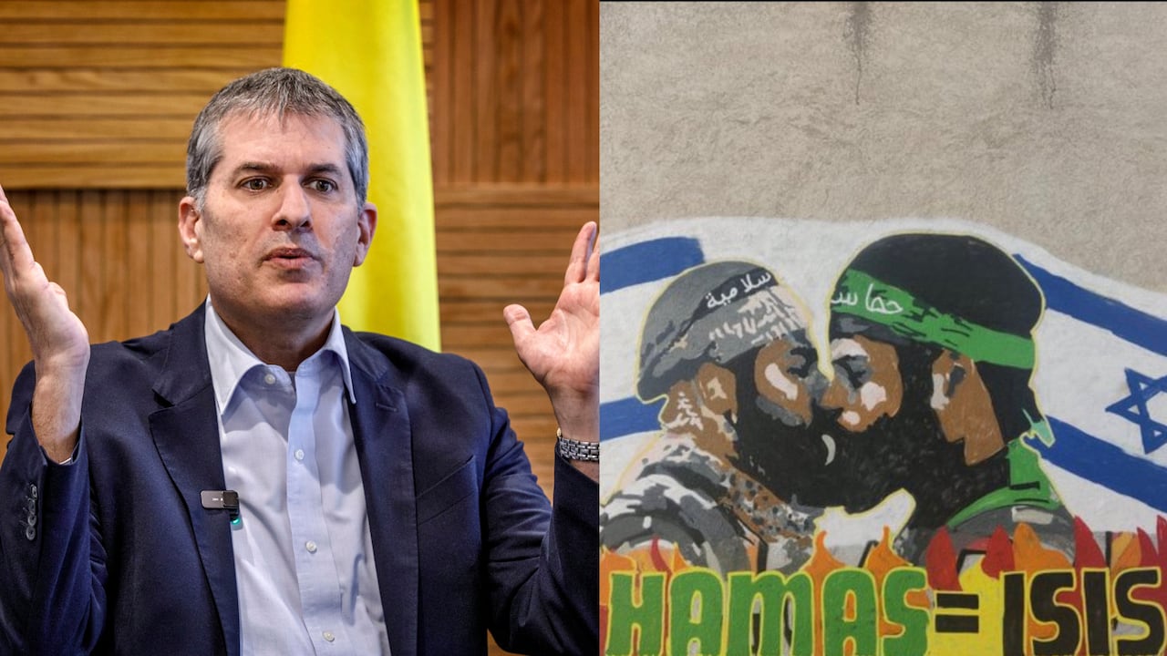 El embajador de Israel en Colombia, Gali Dagan, compartió la fotografía del grafiti en su cuenta de X.