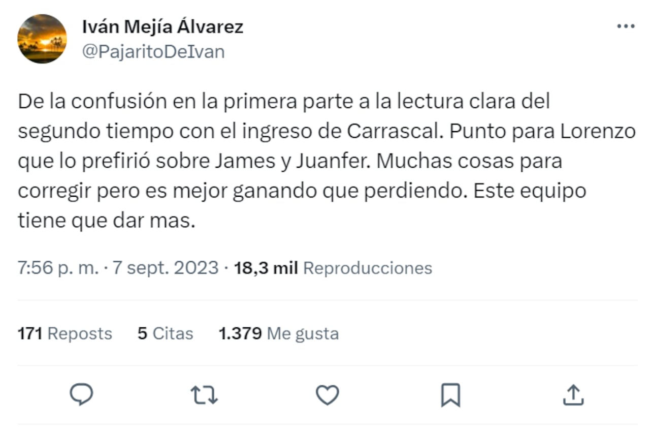 El analista se manifestó tras la victoria de la Selección Colombia