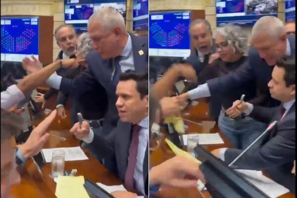 Este fue el momento en el que el ministro del Interior, Armando Benedetti, se enfrentó al secretario del Senado, Diego Diego González, cuando estaba terminándose el conteo de votos sobre la consulta popular.