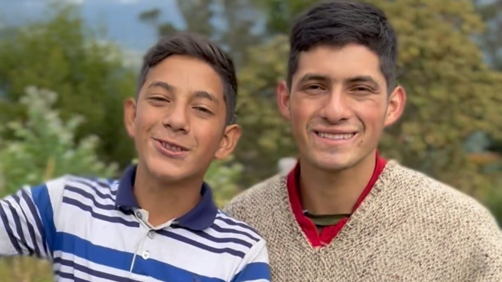 Hermanos del joven Brayan Galindo.