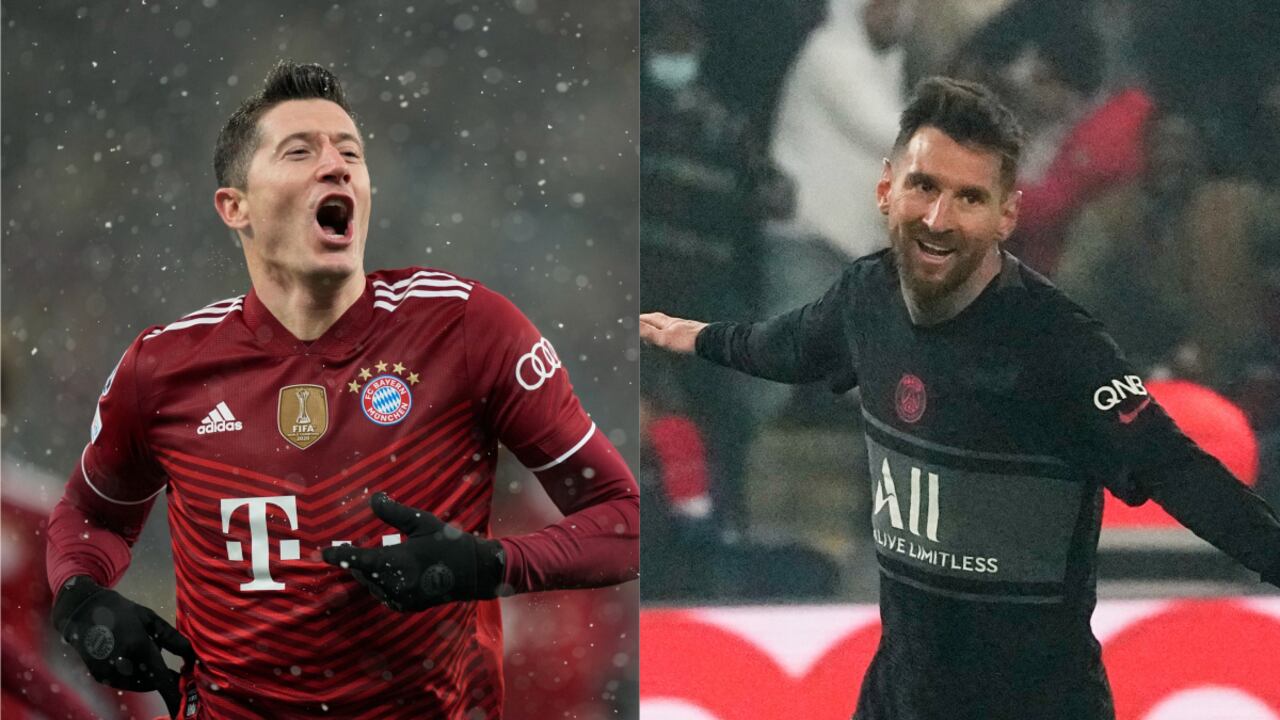 Robert Lewandowski y Lionel Messi. Foto: AP/Efrem Lukatsky/Michel Euler