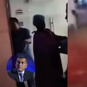 El momento en el que la mujer da a luz en plena calle y el alcalde de Cartagena, Dumek Turbay.