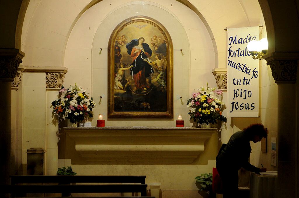 BUENOS AIRES, ARGENTINA - MARCH 15: View of the Church of San Carlos and Maria Auxiliadora where Jorge Mario Bergoglio was baptised when he was a baby, on March 15, 2013 in Buenos Aires, Argentina. Since his election as new Pope of the Catholic Church, international media outlets have pointed out the austere life of the former Argentine Archbishop.  Jorge Mario Bergoglio, now known as Pope Francis, spent his early years in the neighborhood of Flores, in Buenos Aires City, where he was born on December 17th of 1936. He is one of the five children of a couple of Italian immigrants. He graduated as a chemistry technician at E.N.E.T Nº 27 Hipólito Yrigoyen School and when he was 21 he decided to join the Catholic Seminary in Villa Devoto, Buenos Aires. Member of the Jesuits, he became a priest on December of 1969. He graduated in Philosophy from the Colegio Máximo San José in San Miguel, in the outskirts of Buenos Aires. In 1992 he was appointed Bishop of Buenos Aires. Six years later, he replaced Antonio Quarracino. In 2001 was created a cardinal by Pope John Paul II with the title of cardinal-priest of San Roberto Bellarmino. He had several administrative positions in the Roman Curia. On March 13th of 2013, he was elected Pope by the Conclave.  Francis, as he decided to be called in honor to the Saint Francis of Asis, is the Pope number 266 and the first non-European pontiff of the new era. (Photo by Grupo44/LatinContent via Getty Images)