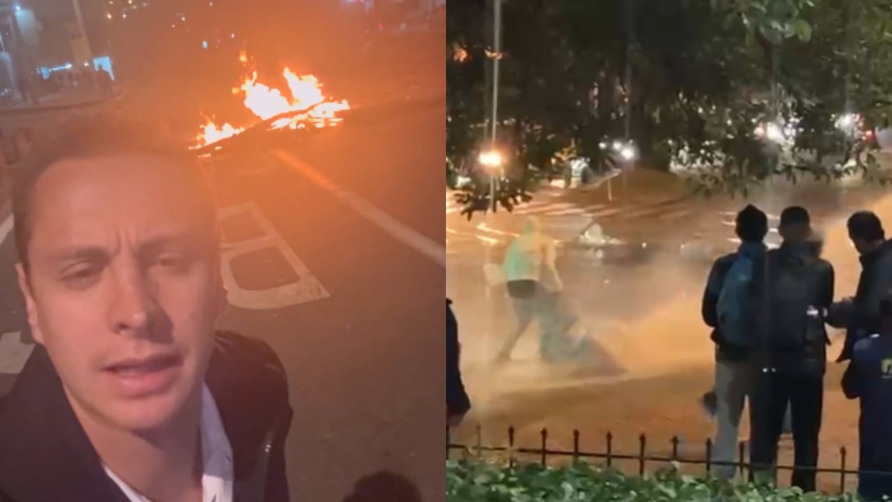 Encapuchados vandalizaron el CAI de la avenida Chile en medio de las manifestaciones propalestinas