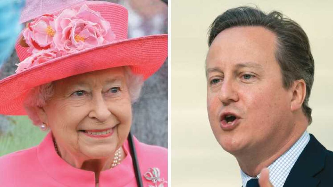Reina Isabel II y David Cameron.