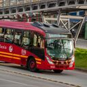 Transmilenio massive transport in Bogota displays the message in spanish 'Wash your hands' amid the spread of the novel Coronavirus pandemic. On february 7, 2020 in Bogota, Colombia after Ciclovia and other activities resumed after the second wave of the novel Coronavirus pandemic. (Photo by Sebastian Barros/NurPhoto via Getty Images)