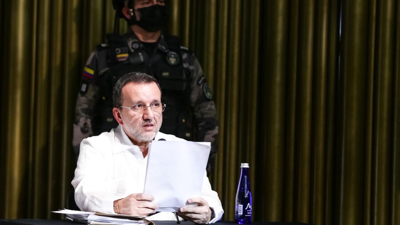 Carlos Mario Jiménez, alias Macaco, durante evento en el Centro de Memoria, Paz y Reconciliación.